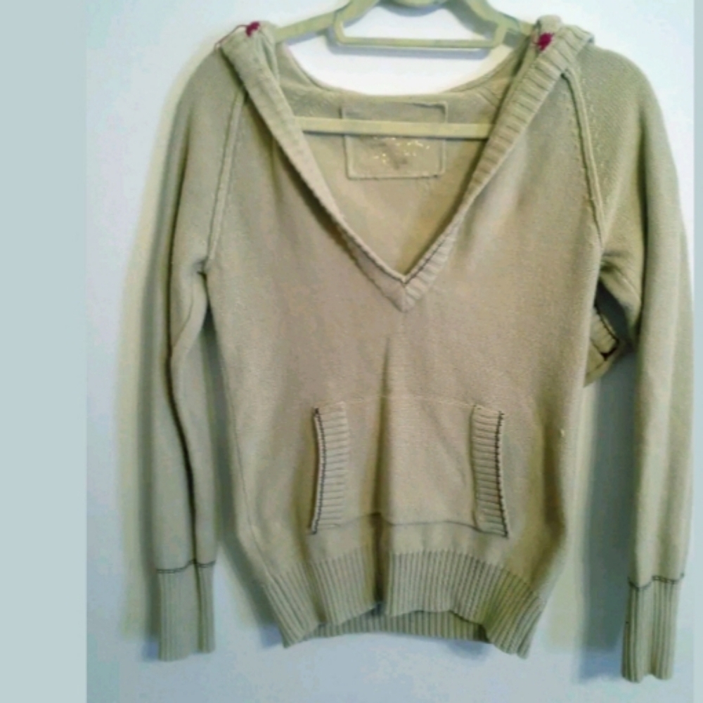 Arizona Beige Zippered Hoodie Sweater...L